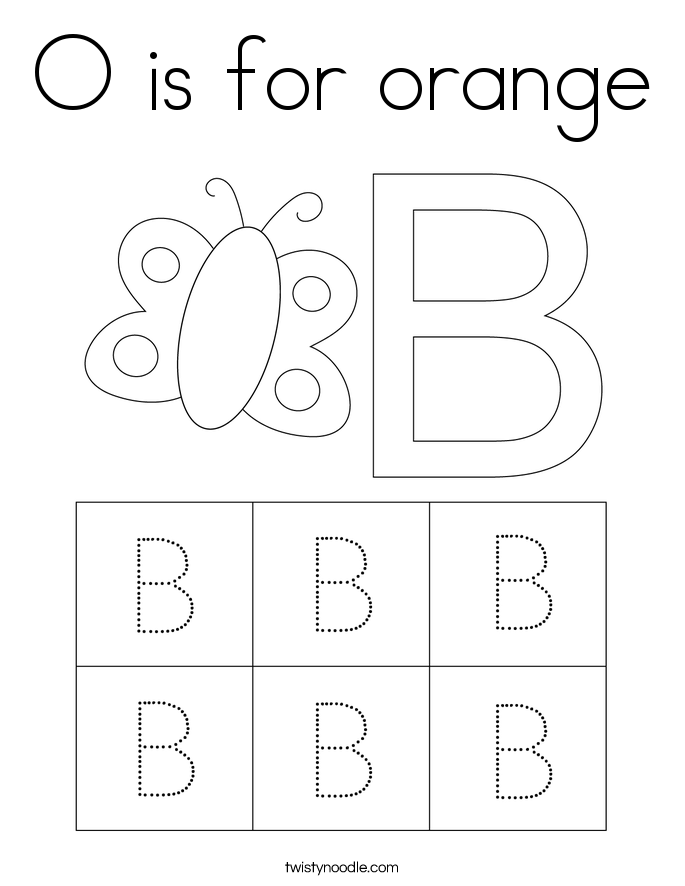 O is for orange Coloring Page