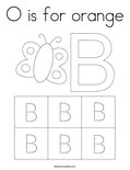 O is for orange Coloring Page