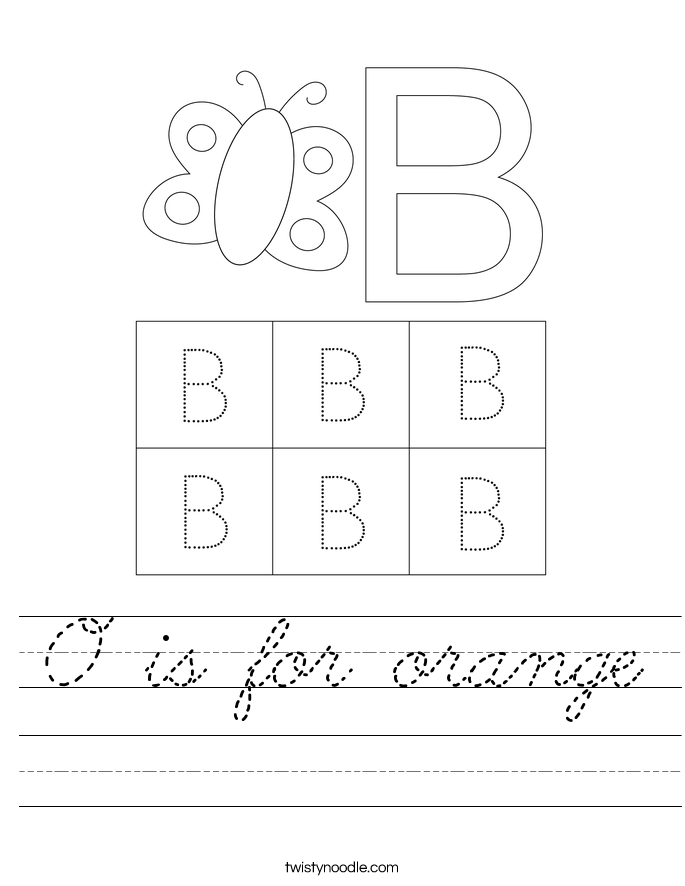 O is for orange Worksheet