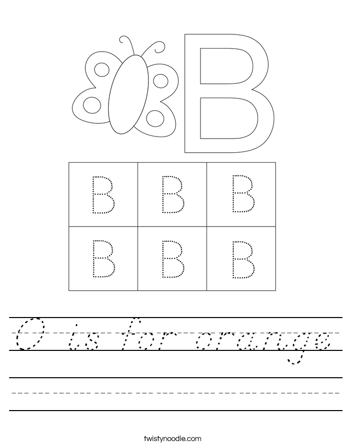 O is for orange Worksheet