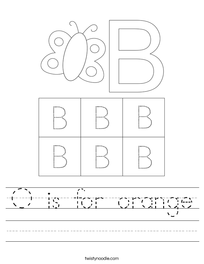 O is for orange Worksheet