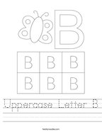 Uppercase Letter B Handwriting Sheet