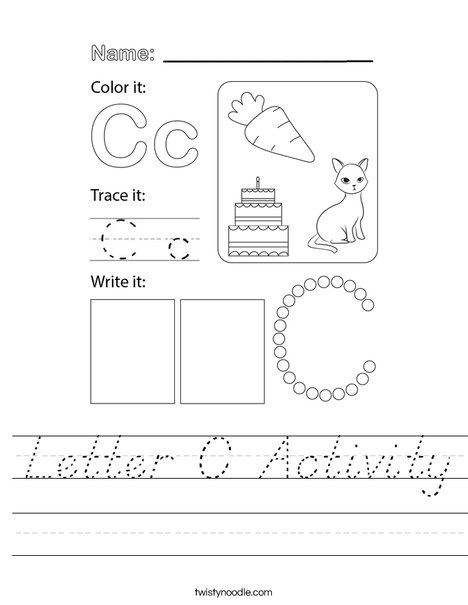 Letter C Activity Worksheet