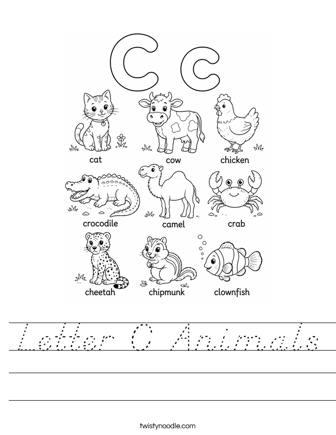 Letter C Animals Worksheet