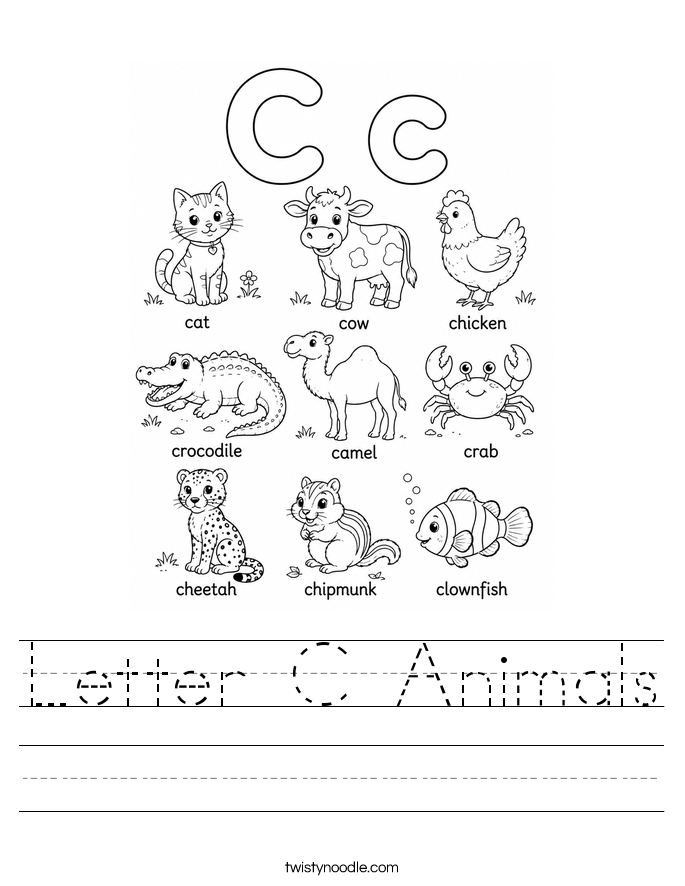 Letter C Animals Worksheet
