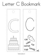 Letter C Bookmark Coloring Page