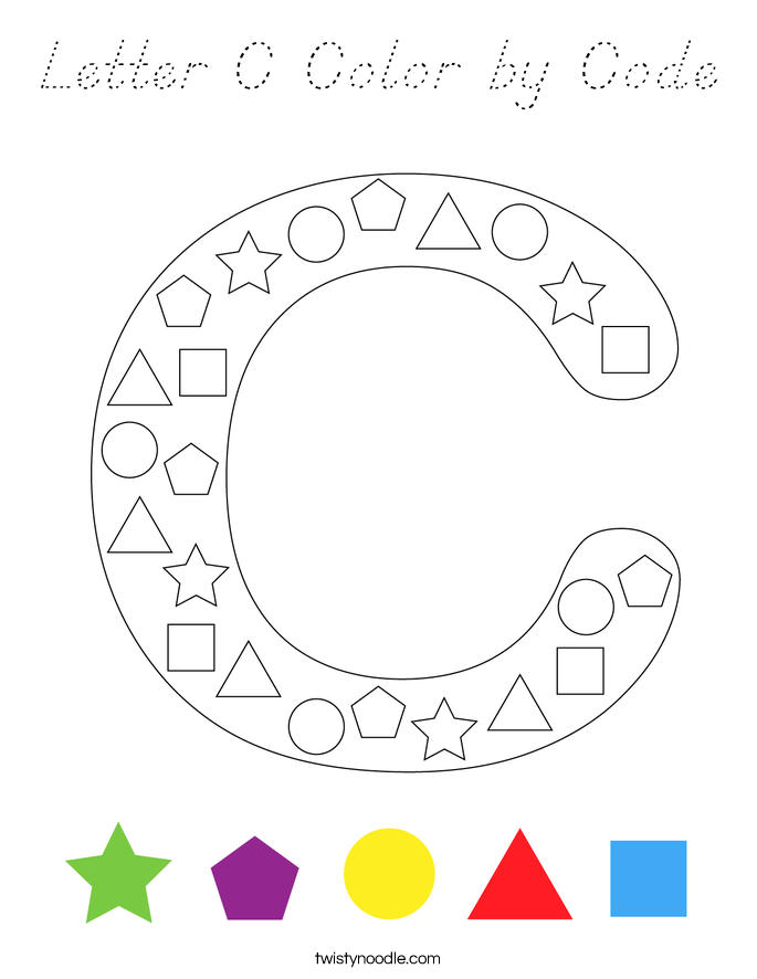 Letter C Color by Code Coloring Page