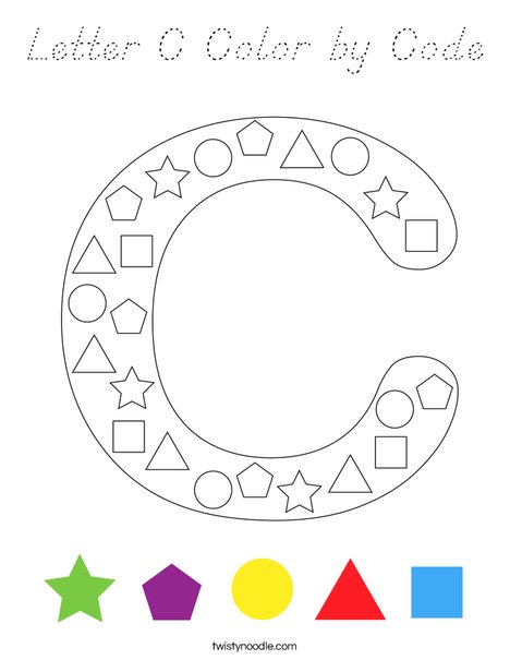 Letter C Color by Code Coloring Page