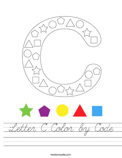 Letter C Color by Code Worksheet