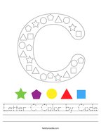Letter C Color by Code Handwriting Sheet