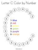 Letter C Color by Number Coloring Page
