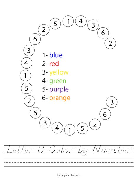 Letter C Color by Number Worksheet