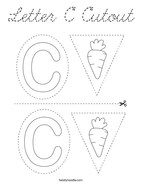 Letter C Cutout Coloring Page