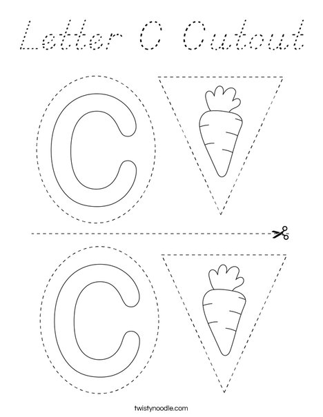 Letter C Cutout Coloring Page