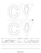 Letter C Cutout Handwriting Sheet