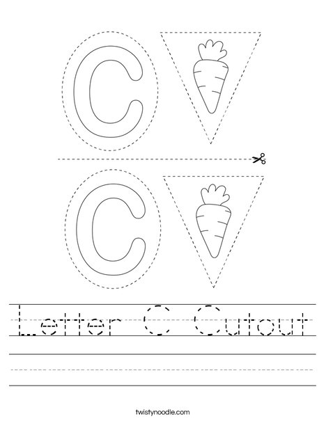 Letter C Cutout Worksheet - Twisty Noodle