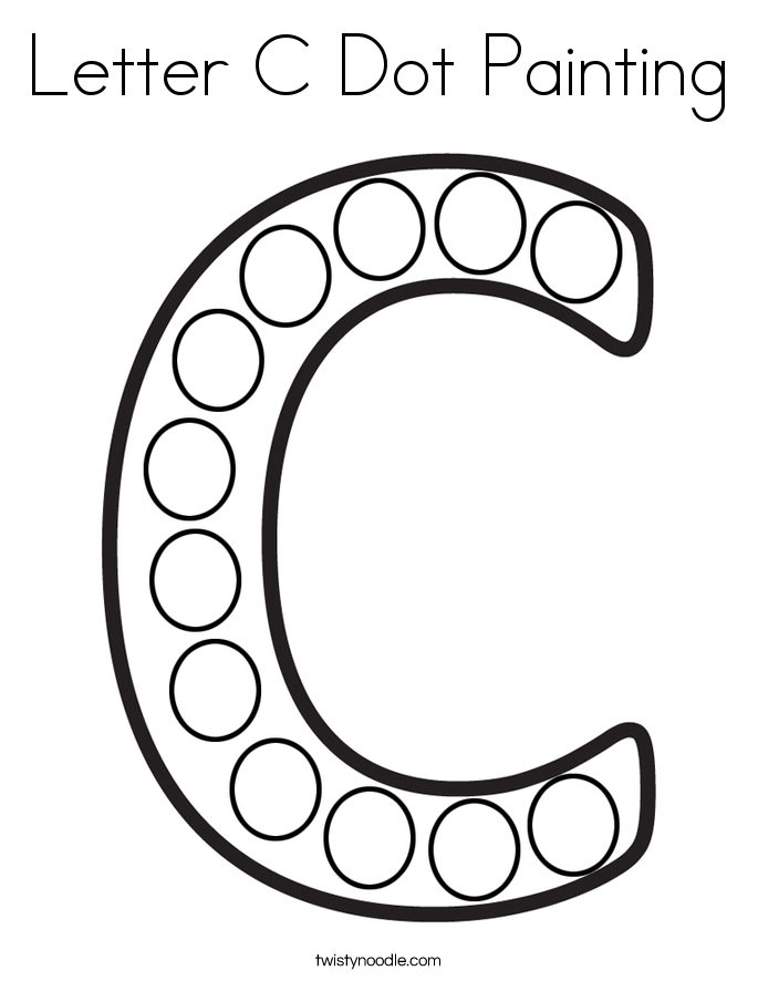 Download Letter C Dot Painting Coloring Page - Twisty Noodle