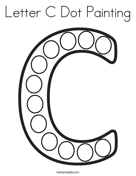Letter C Dot Painting Coloring Page