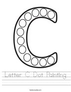 Letter C Dot Painting Handwriting Sheet