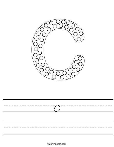 Letter C Dots Worksheet