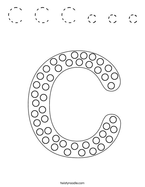 Letter C Dots Coloring Page