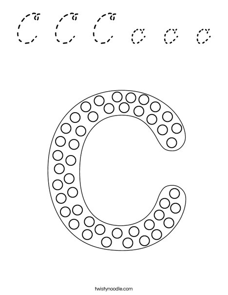 Letter C Dots Coloring Page