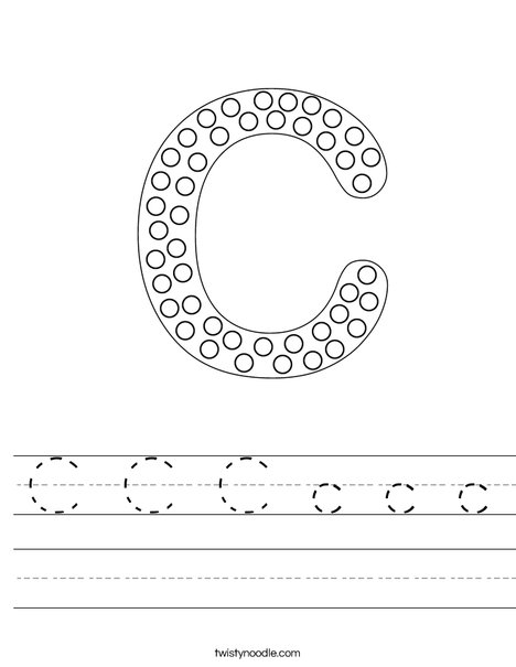 Letter C Dots Worksheet