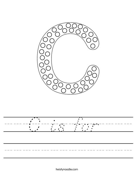 Letter C Dots Worksheet