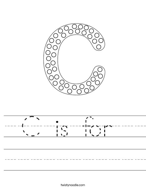 Letter C Dots Worksheet