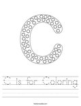 C is for Coloring Worksheet