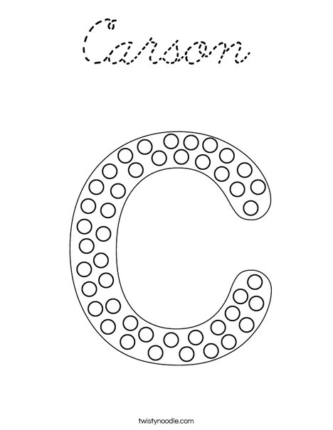 Letter C Dots Coloring Page