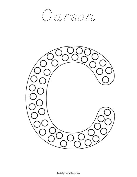 Letter C Dots Coloring Page