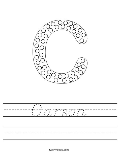 Letter C Dots Worksheet