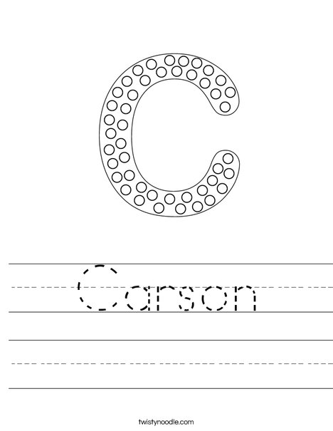 Letter C Dots Worksheet