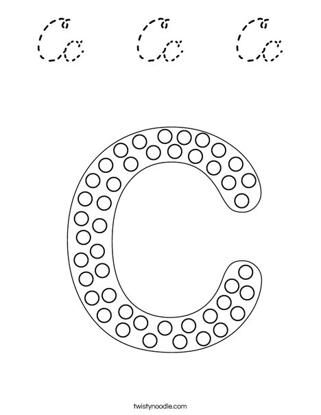 Letter C Dots Coloring Page