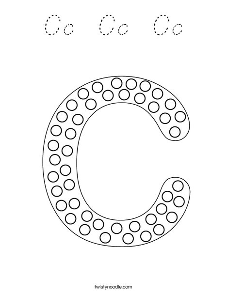 Letter C Dots Coloring Page