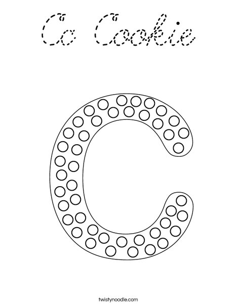 Letter C Dots Coloring Page