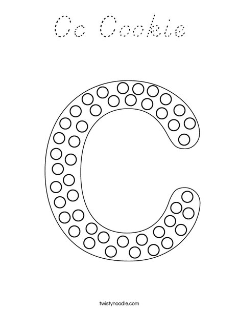 Letter C Dots Coloring Page