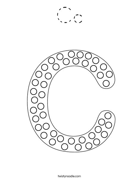 Letter C Dots Coloring Page