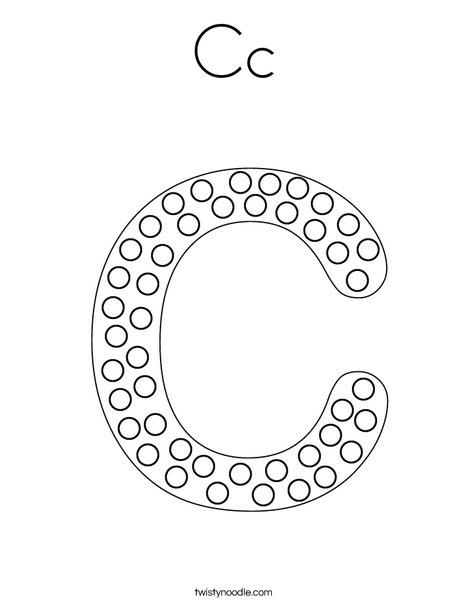 Letter C Dots Coloring Page