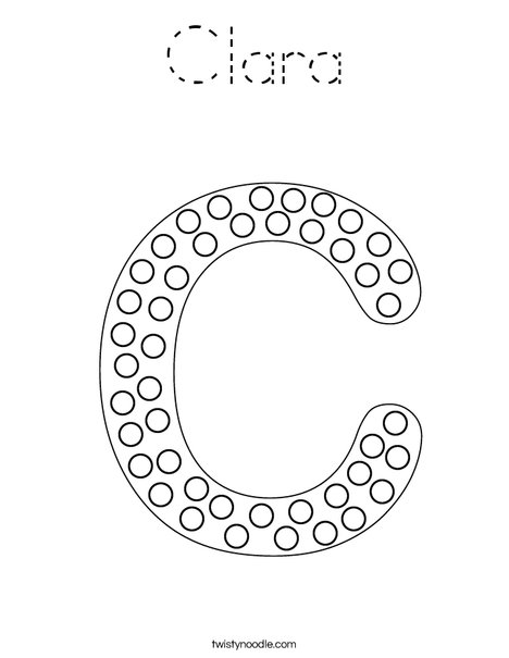 Letter C Dots Coloring Page