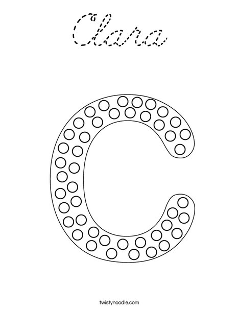 Letter C Dots Coloring Page