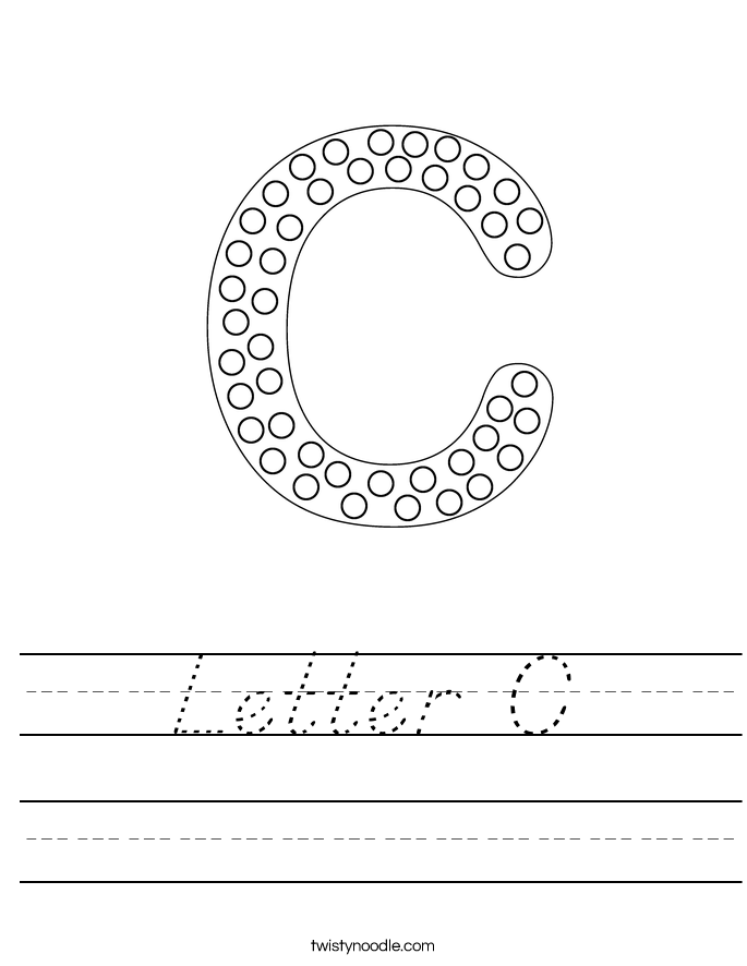 Letter C Worksheet - D'Nealian - Twisty Noodle