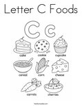 Letter C Foods Coloring Page