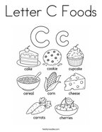 Letter C Foods Coloring Page
