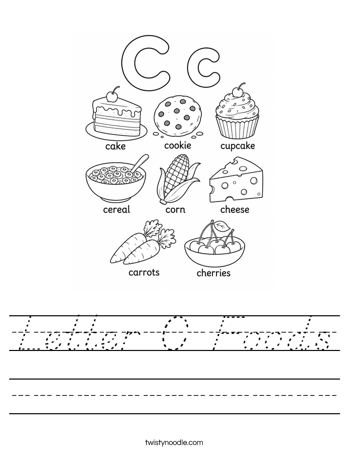 Letter C Foods Worksheet