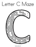 Letter C Maze Coloring Page