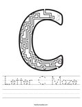 Letter C Maze Worksheet