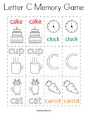 Letter C Memory Game Coloring Page