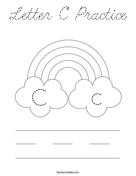 Letter C Practice Coloring Page